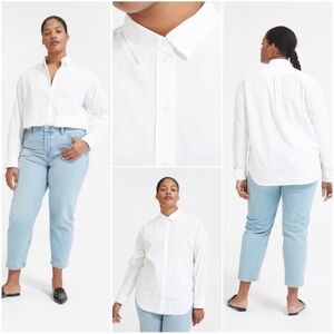 Everlane White Poplin Button-Down Cotton Shirt Women’s Size 2
